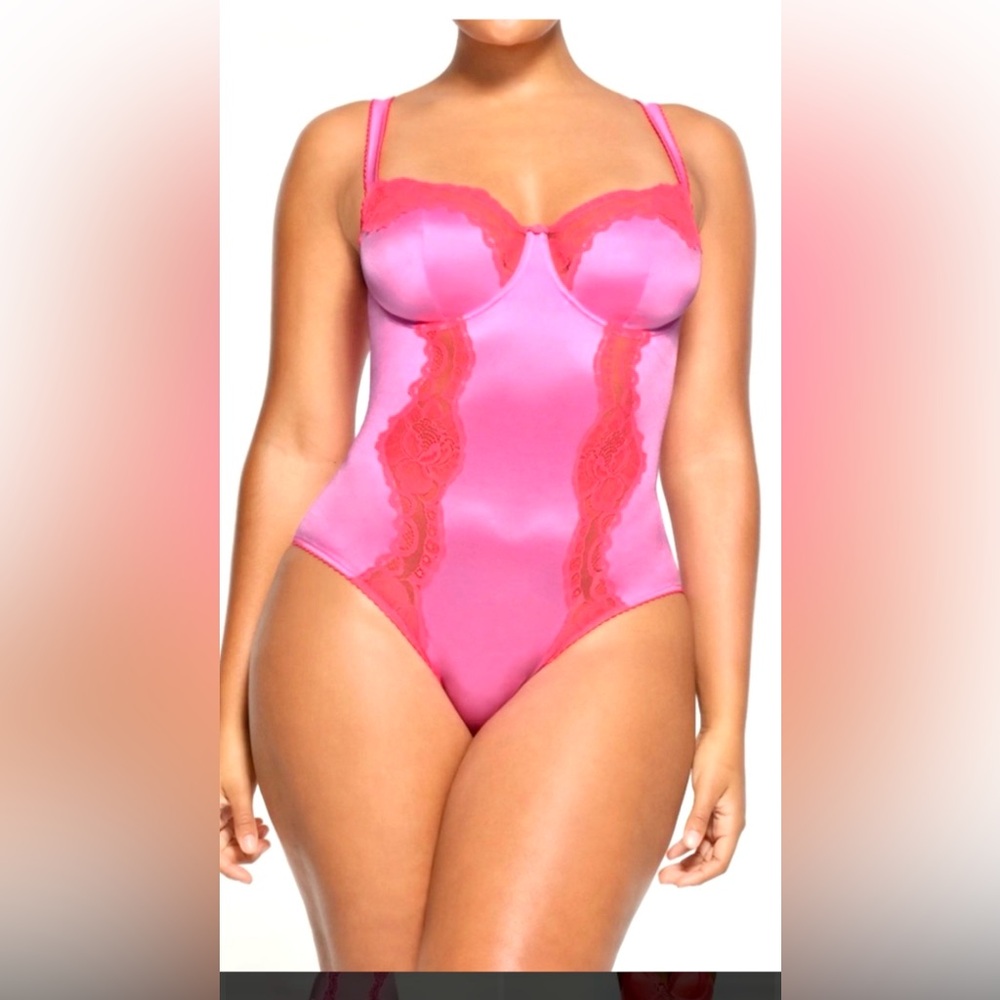 SKIMS Valentine Collection Body Suit Elegant Lace Accents